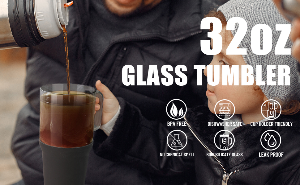 32oz Glass tumbler